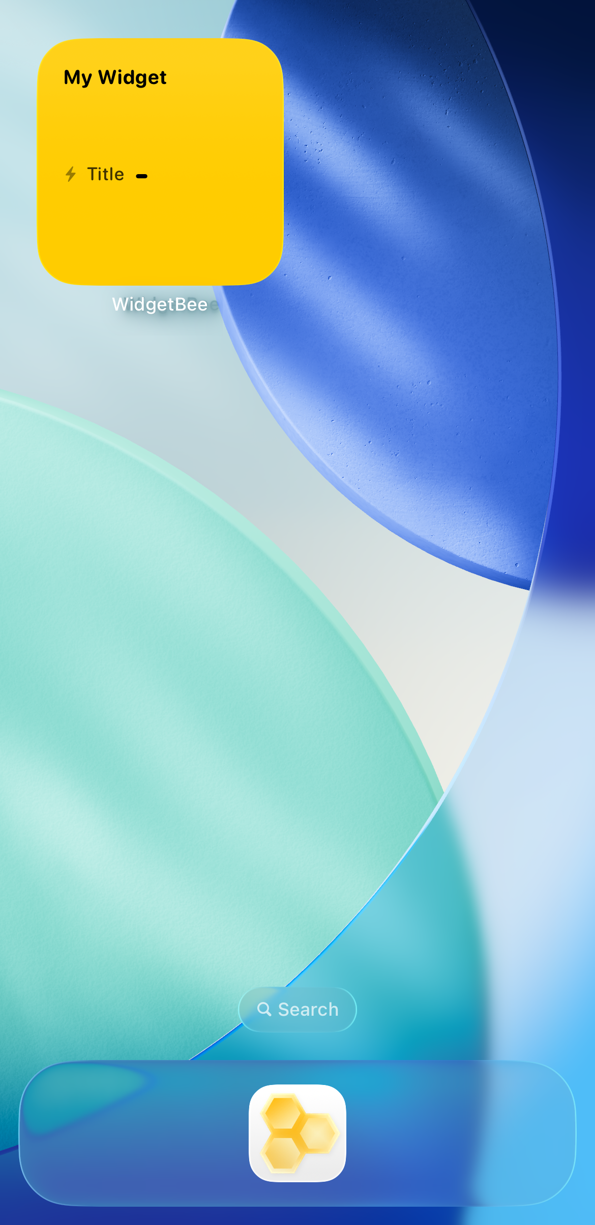 Fully configured WidgetBee widget active on the Home Screen