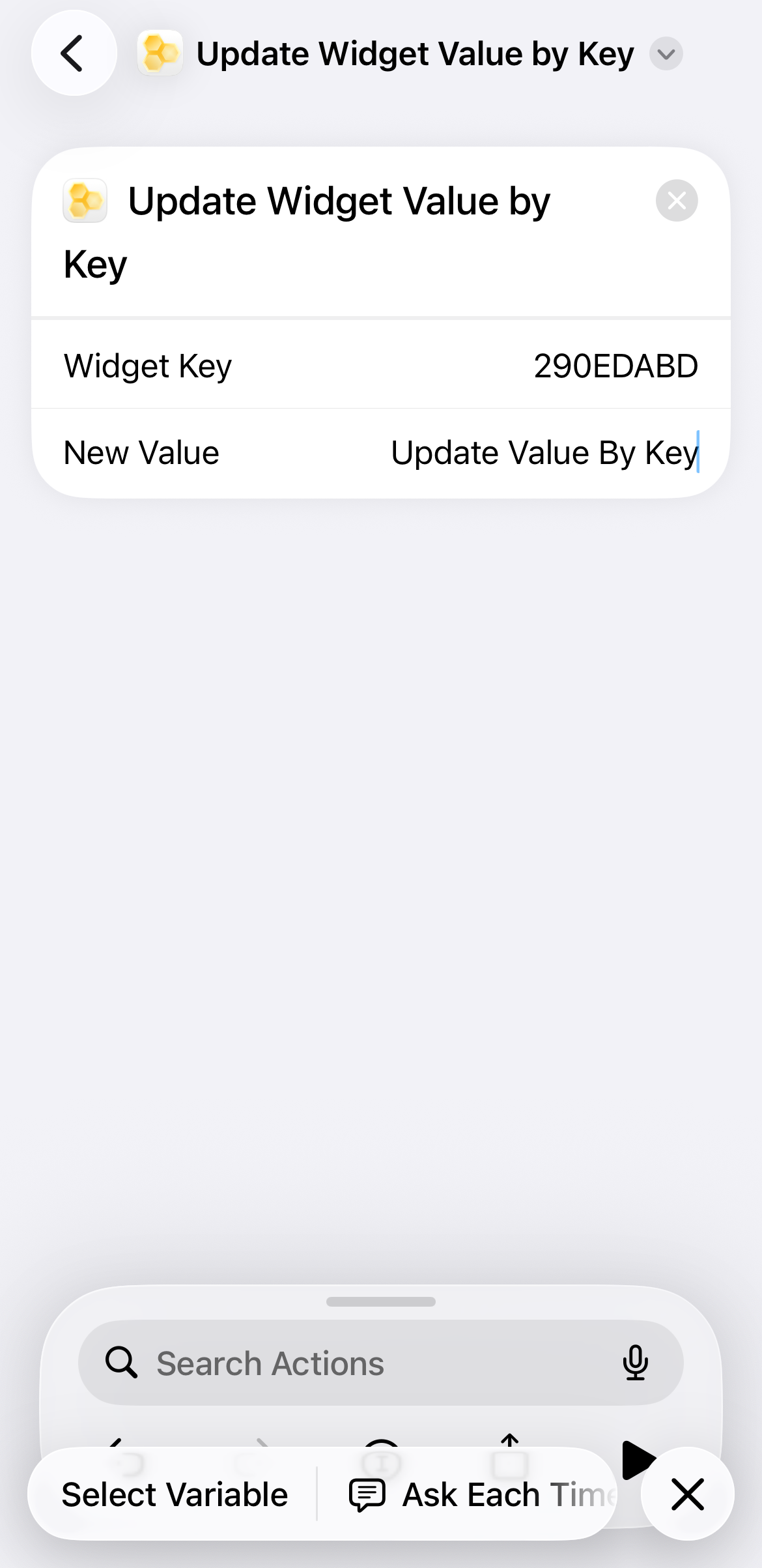 Entering the updated text value into New Value field